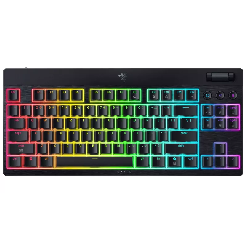 Razer | CzarnyWidow V4 Low-Profile Tenkeyless HyperSpeed | Klawiatura | Bezprzewodowa | US | Bluetooth | Czarna | Żółte przełączniki