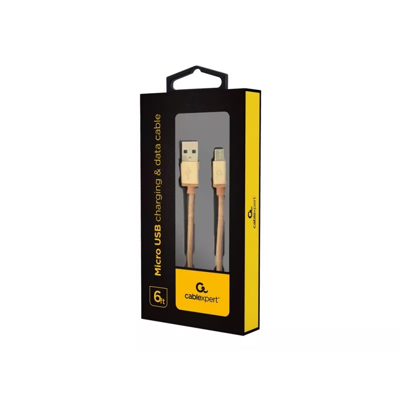 Kabel USB 2.0 GEMBIRD CCB-mUSB2B-AMBM-6 — USB A do Micro-USB B, 1,8 m, złoty