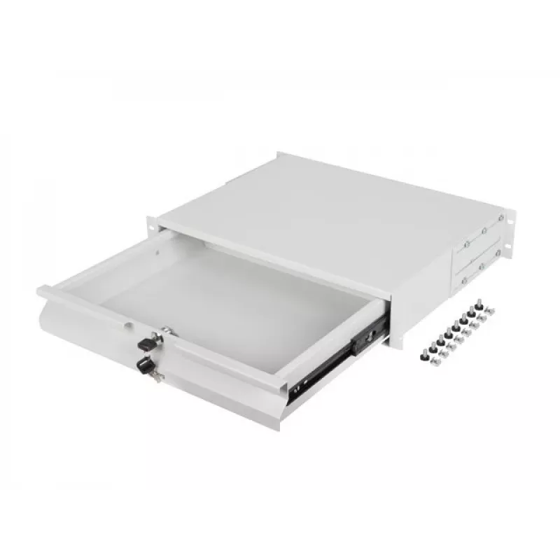 SZUFADA SERVEROWA 19 2U 360MM SZARA LANBERG (2U/483X360MM OBCIĄŻENIE DO 90KG, MONTAŻ 4-PUNKTOWY)