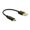 Kabel ładujący DeLOCK USB Type-A na USB Type-C 15 cm czarny