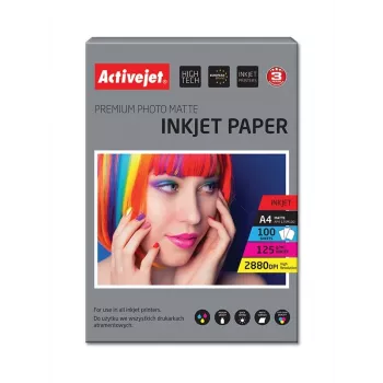 Activejet AP4-125M100 matowy papier fotograficzny do drukarek atramentowych; A4; 100 szt.