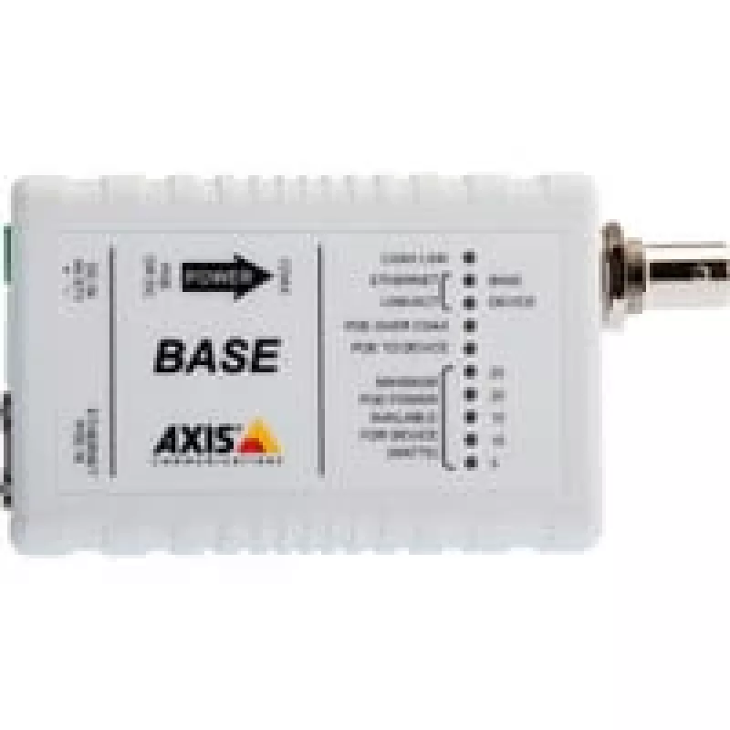 AXIS T8640 Adapter Ethernet przez koncentryk PoE+ — konwerter mediów — Ethernet, Fast Ethernet — 10Base-T, 100Base-TX — RJ-45 / BNC (komplet 2 szt.) — do AXIS P1346, P1346-E, P5534, P5534-