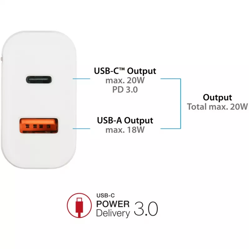 Alcasa PCA-W003W Ładowarka do urządzeń mobilnych Biała (PCA-W003W)