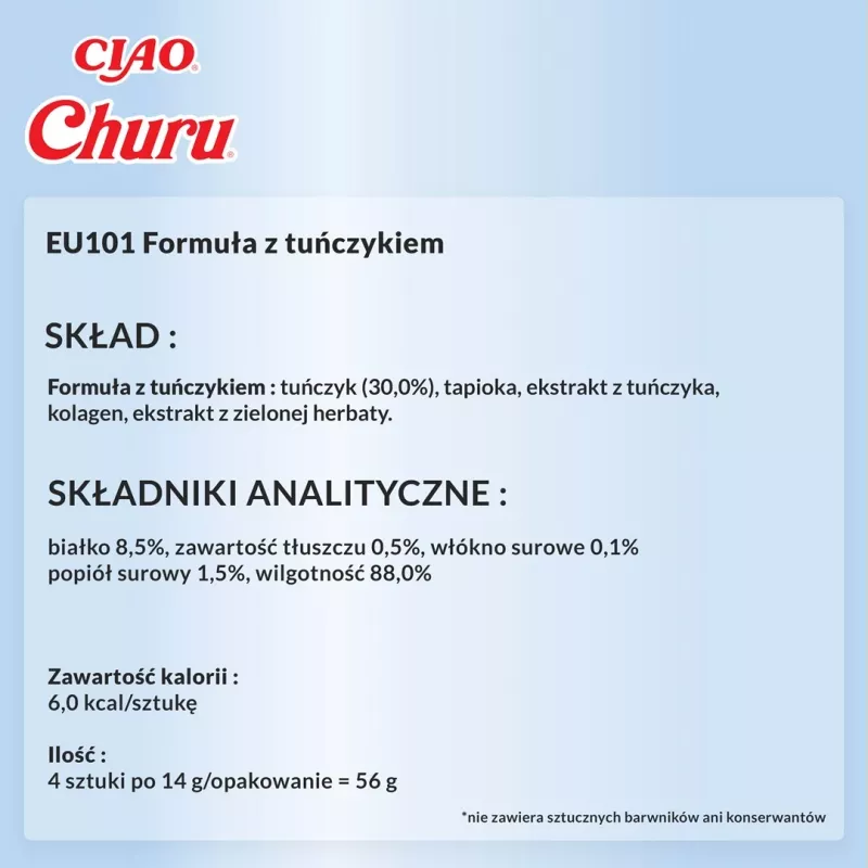 INABA Churu Tuna Recipe - przysmaki dla kota - 4x14 g