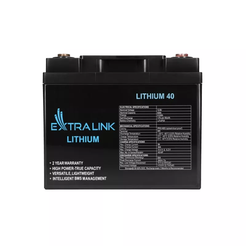 Extralink Akumulator LiFePO4 40AH 12.8V BMS Bateria 40000 mAh