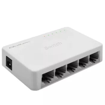Przełącznik sieciowy QOLTEC 52247 5 x portów RJ45 1000Mbps Gigabit niezarządzalny