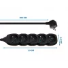 Listwa zasilająca ESPERANZA ELK208K — 5 gniazd, kabel 3 m, czarna
