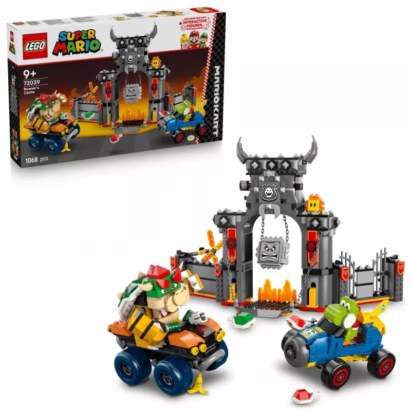 Zestaw konstrukcyjny LEGO 72039 Super Mario Twierdza Bowsera z Mario Kartem, interaktywny zestaw do zabawy