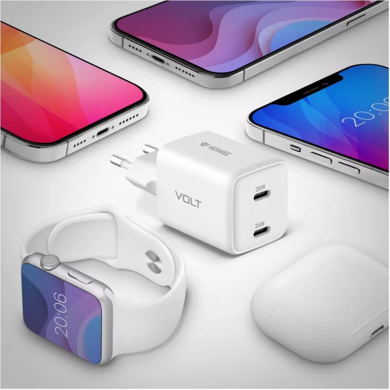 Ładowarka ścienna USB-C YENKEE G35D 2x18W Power Delivery 3.0 3A