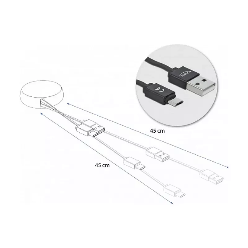Kabel USB 2.0 Typu-A na Micro-B DeLOCK 85818