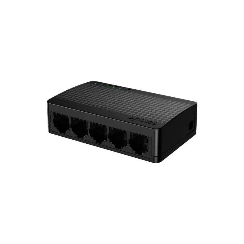 Przełącznik sieciowy TENDA SG105M — 5-portowy Gigabit Ethernet (10/100/1000), czarny, do montażu na biurku/ścianie
