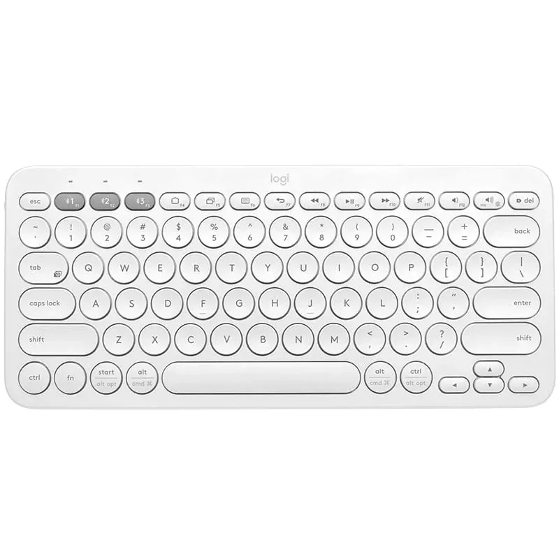 Logitech Multi-Device K380 - Klawiatura - Bezprzewodowa - Bluetooth 3.0 - Niemiecka - Ecru