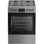 Wolnostojąca kuchenka gazowo-elektryczna BEKO FBM62330GXTN 60 cm, 4-palnikowa płyta gazowa, 72 L piekarnik elektryczny, klasa energetyczna A