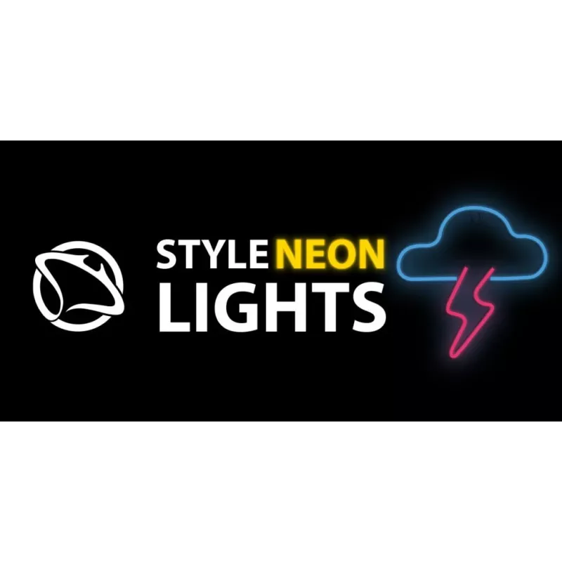 Lampa neonowa MANTA SNL71BL Chmura z błyskawicą niebiesko-różowa – dekoracyjny neon LED
