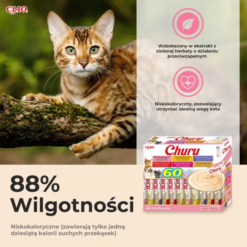 INABA Churu Zestaw Tuńczyk – przysmaki dla kota – 60 x 14g