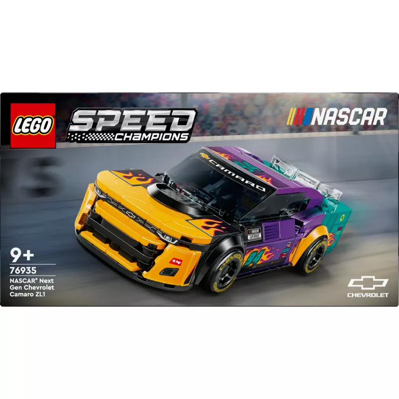 Klocki konstrukcyjne LEGO Speed Champions 76935 NASCAR Next Gen Chevrolet Camaro ZL1, 328 elementów, 1 minifigurka, wiek 9+