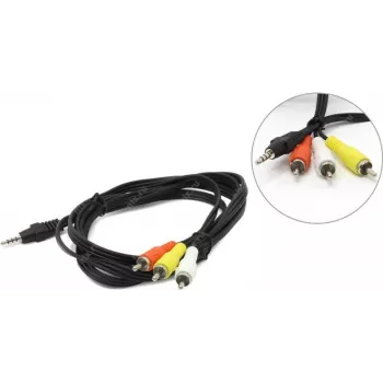Kabel audio Gembird 3,5 mm do 3×RCA, 2 m, czarny (CCA-4P2R-2M)