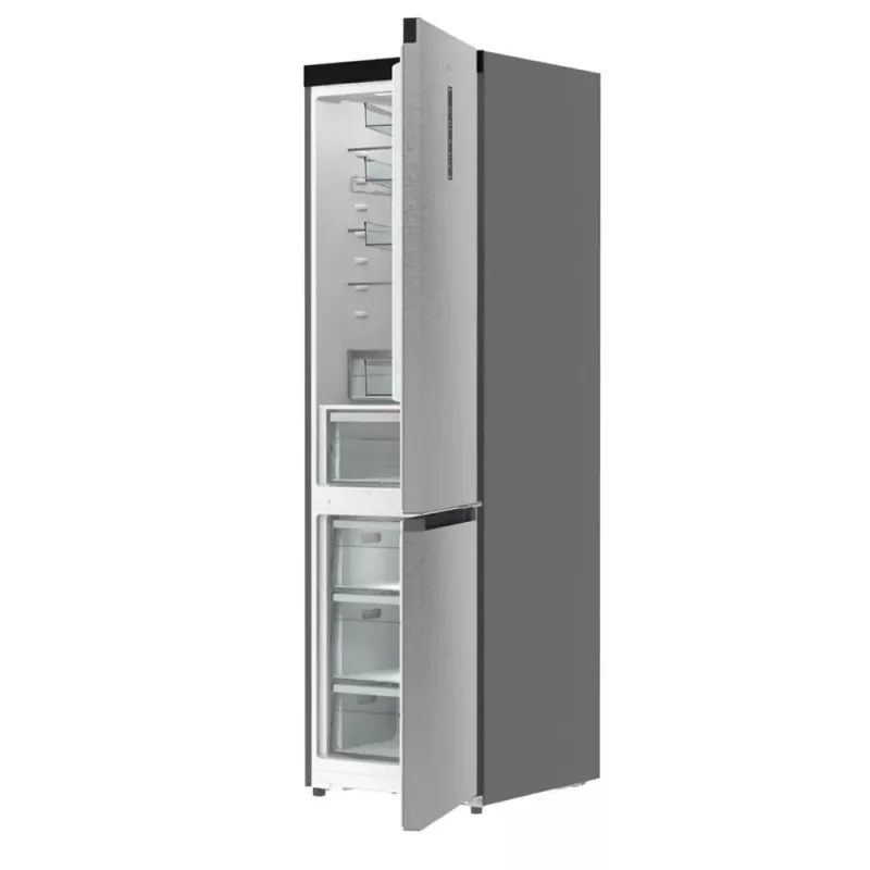 Lodówko-zamrażarka Gorenje NRB620E61X4WFE, wolnostojąca, stal nierdzewna, pojemność całkowita 413 l, zamrażarka dolna 130 l, NoFrost, wyświetlacz LED