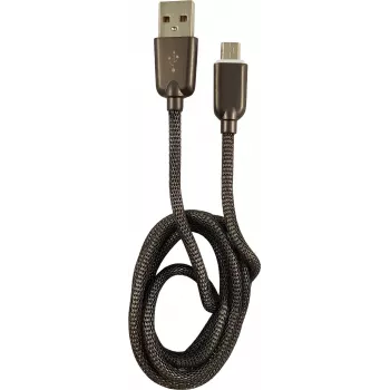 Kabel LC-POWER USB-Micro-1M-6 1m srebrny metal, USB A do Micro-USB (LC-C-USB-MICRO-1M-6)