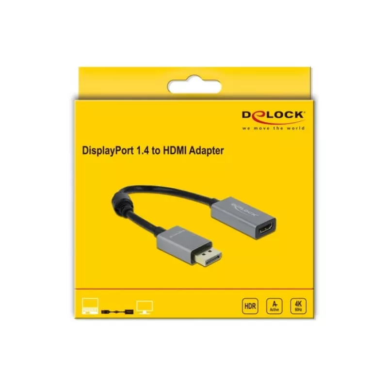 Aktywny adapter DisplayPort 1.4 na HDMI DeLOCK 66436
