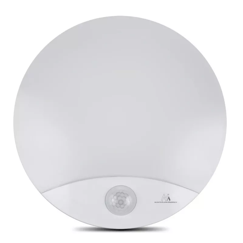Lampa ścienna LED MACLEAN MCE357W z czujnikiem ruchu IR, biała, zewnętrzna/wewnętrzna