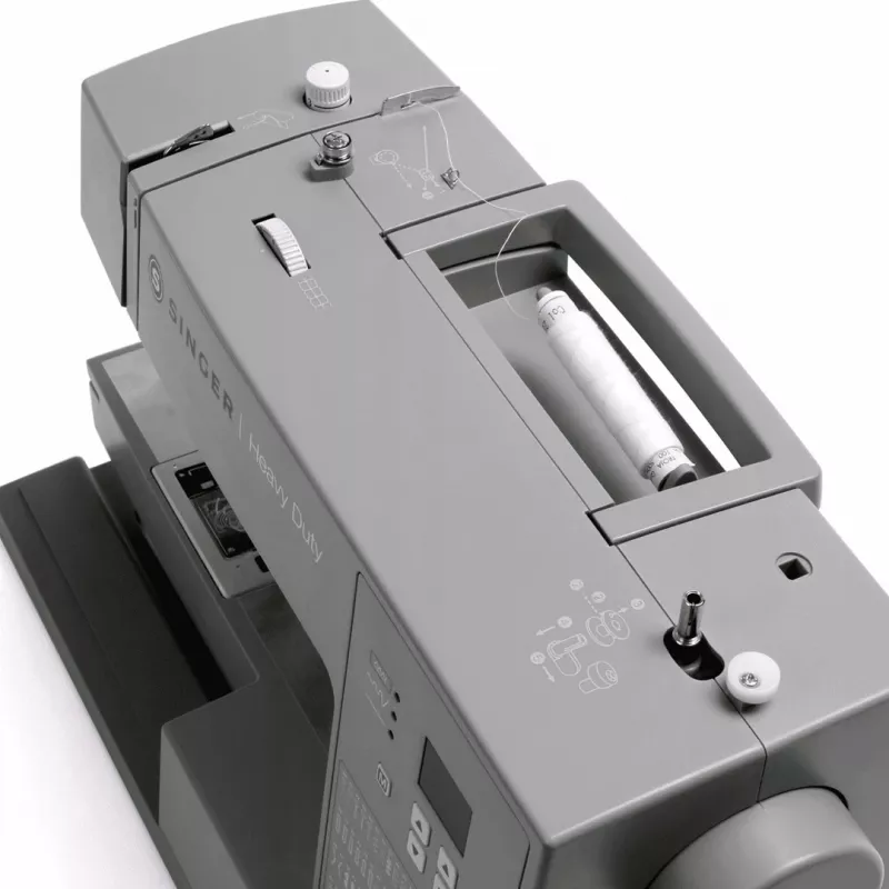 SINGER automatic sewing machine HD6605 — electric, 1-step buttonhole, free arm, szary, 6 kg