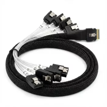 Kabel wewnętrzny BROADCOM x8 8654 do 8×1 SATA, długość 1 m