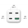Ładowarka sieciowa MediaRange MRMA124 100 W AC, 3x USB-C, wejście 100–240 V, kabel 1,5 m, biała