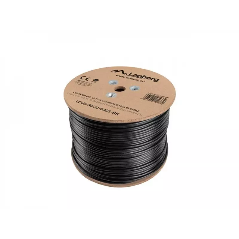 Lanberg LCU5-30CU-0305-BK Kabel sieciowy 305 m Cat5e U/UTP (UTP) Czarny (LCU5-30CU-0305-BK)