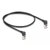 Kabel sieciowy DeLOCK RJ45 Cat.6A S/FTP cienki 90° w górę 0,5 m czarny