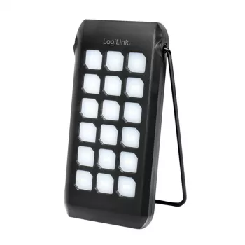 Logilink - Powerbank solarny - latarka - Li-Pol - 10000 mAh - 18 W - 3 A - PD 2.0, QC 3.0, Ultra Fast Charge - 2 porty wyjściowe (USB Type A, 24-pin USB-C) - kabel USB (PA027