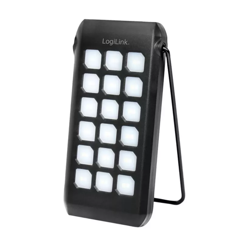 Logilink - Powerbank solarny - latarka - Li-Pol - 10000 mAh - 18 W - 3 A - PD 2.0, QC 3.0, Ultra Fast Charge - 2 porty wyjściowe (USB Type A, 24-pin USB-C) - kabel USB (PA027