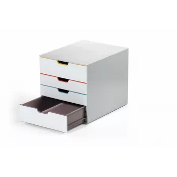 Durable VARICOLOR MIX 4 Plastikowy Pojemnik z Szufladami Szary 4 Szuflady