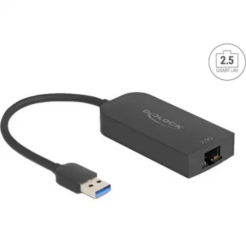 DeLOCK 66045 Adapter Kablowy USB 5 Gb/s Typ-A 2.5 Gigabit LAN RJ45 Czarny