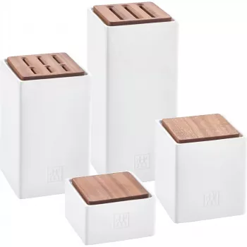 Ceramiczne pojemniki do przechowywania, zestaw 4 szt. ZWILLING 1002267 – glazurowane, piętrowe, hermetyczne na herbatę, kawę, cukier, przyprawy
