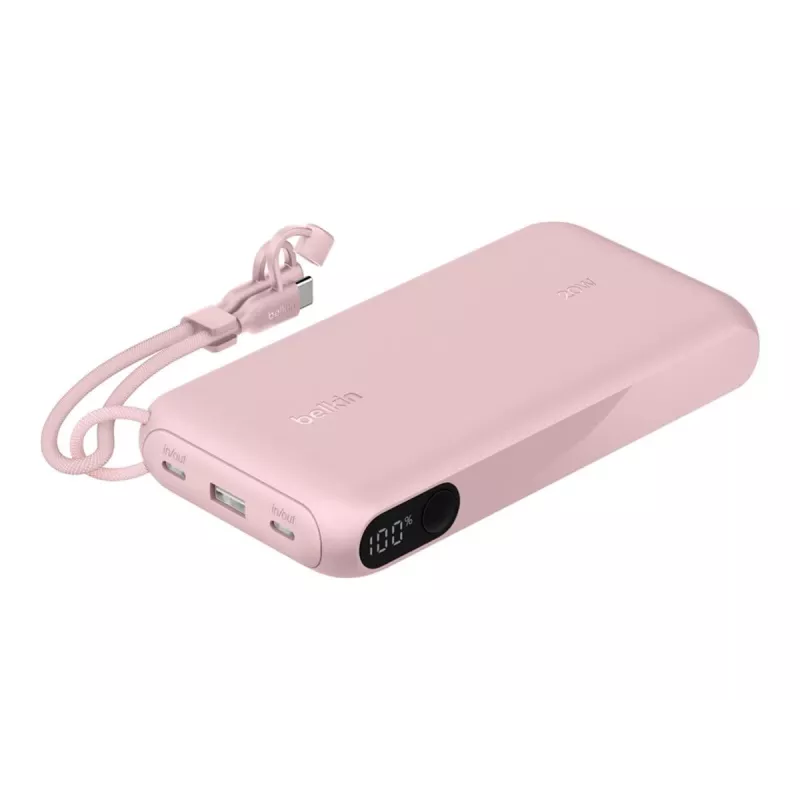 Powerbank Belkin BPB028HQPK 20000 mAh — 2× USB-C, 1× USB-A, różowy