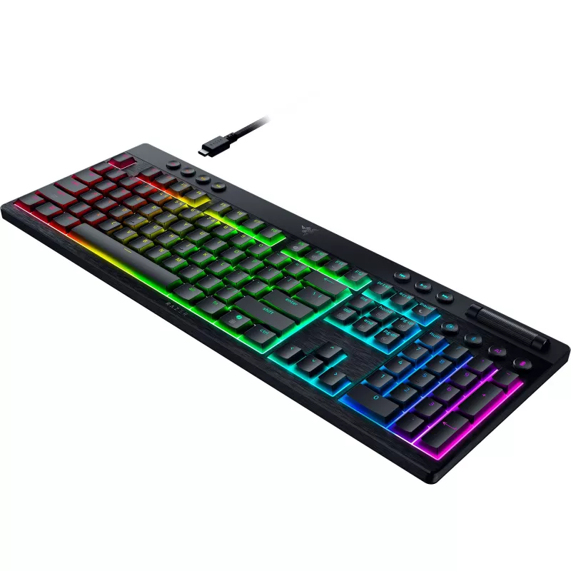 Mechaniczna klawiatura niskoprofilowa Razer CzarnyWidow V4 — przełączniki pomarańczowy, Bluetooth