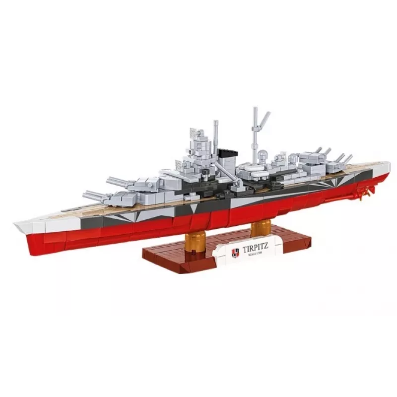 Zestaw konstrukcyjny Cobi pancernik Tirpitz model z 593 elementami, w skali i z funkcjami ekspozycyjnymi