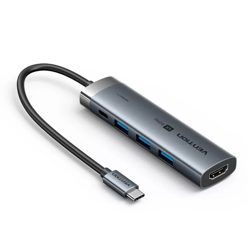 Vention 5-w-1 hub USB-C 100W PD 5Gbps 4K@60Hz