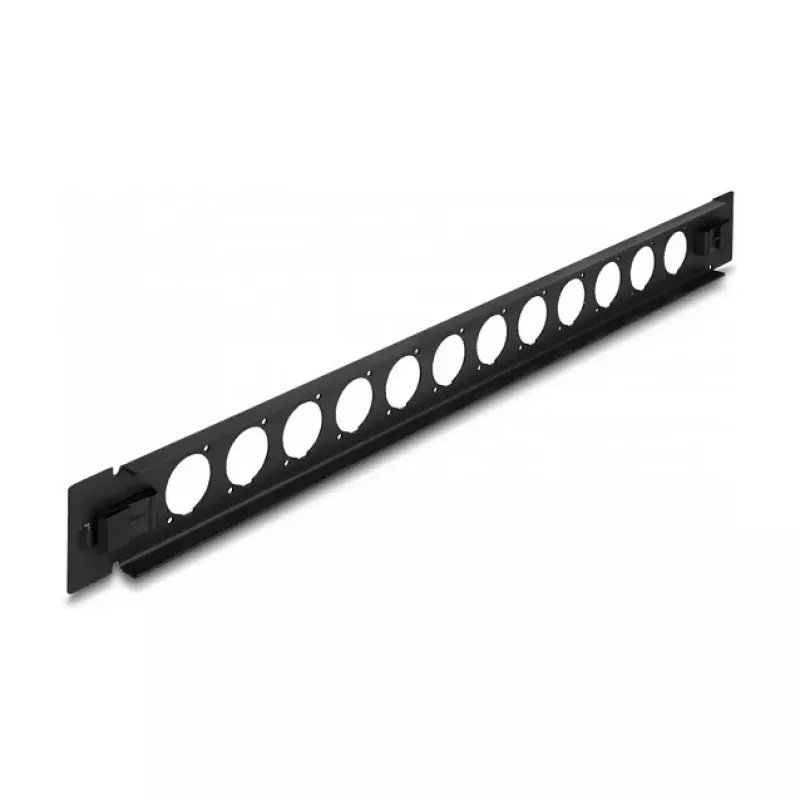 Patch panel DeLOCK 19 cali D-Type 12 portów bez narzędzi czarny
