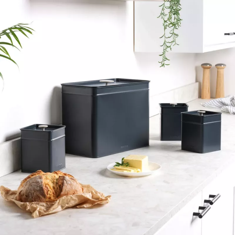 Zestaw pojemników kuchennych Salter BW126131EU7, 4-częściowy, hermetyczne metalowe i plastikowe pojemniki