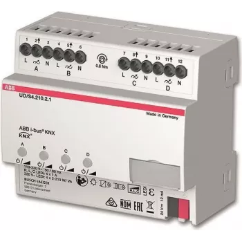ABB UD/S4.210.2.1 LED-Dimmer 4 x 210 W/VA. Busch-Installationsbus KNX REG-Univer