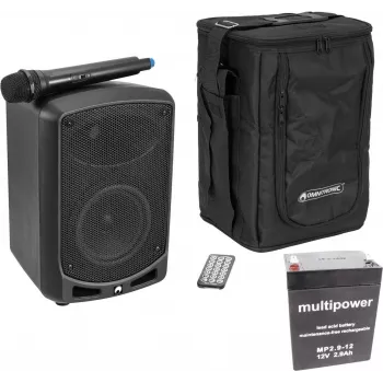Przenośny system PA Omnitronic WAMS-65BT z Bluetooth, zasilany bateriami