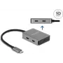Koncentrator USB Type-C DeLOCK 64249 10000 Mbit/s Czarny Szary