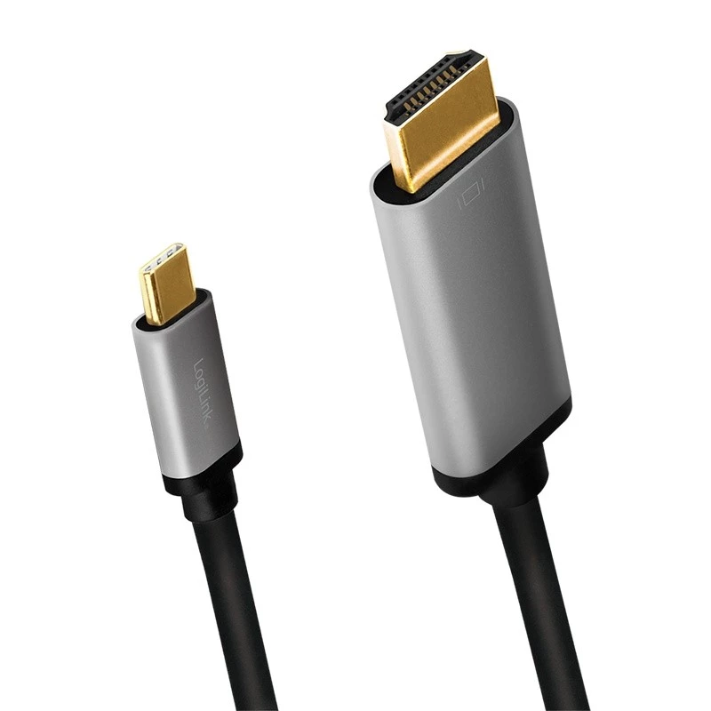Kabel LogiLink CUA0101 USB 3.2 Gen1 Type-C na HDMI-A 1,8 m czarny szary