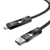 Kabel 4 w 1 BlitzWolf BW-HDC7 — USB-C, Lightning, USB-A, Micro-USB 1,2 m 240 W czarny