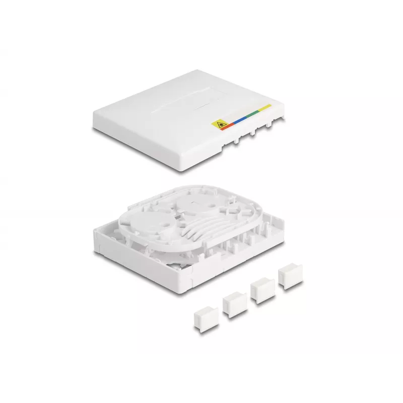 DeLOCK Optical Fiber Connection Box FTTH do montażu na ścianie 4 x SC Simplex LC Duplex biały