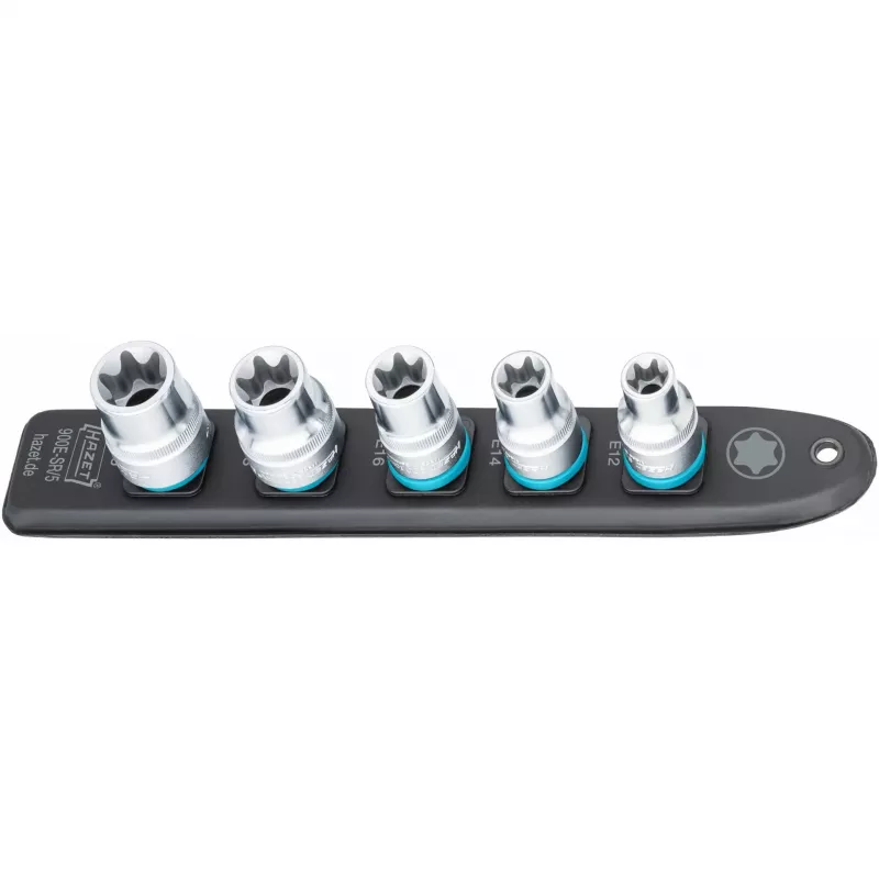 Zestaw nasadek Hazet 900E-SR/5 — 1/2 cala napęd TORX E12–E20 krótkie nasadki