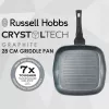 Griddle Russell Hobbs RH01861EU7 28 cm Crystaltech – nieprzywierająca powierzchnia do smażenia, płaska patelnia grillowa