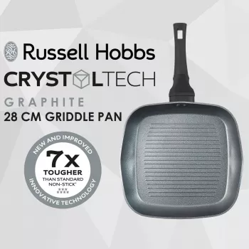 Griddle Russell Hobbs RH01861EU7 28 cm Crystaltech – nieprzywierająca powierzchnia do smażenia, płaska patelnia grillowa